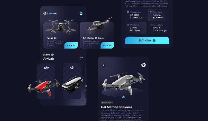 Drone App UI Dji Mobile App Figma Template