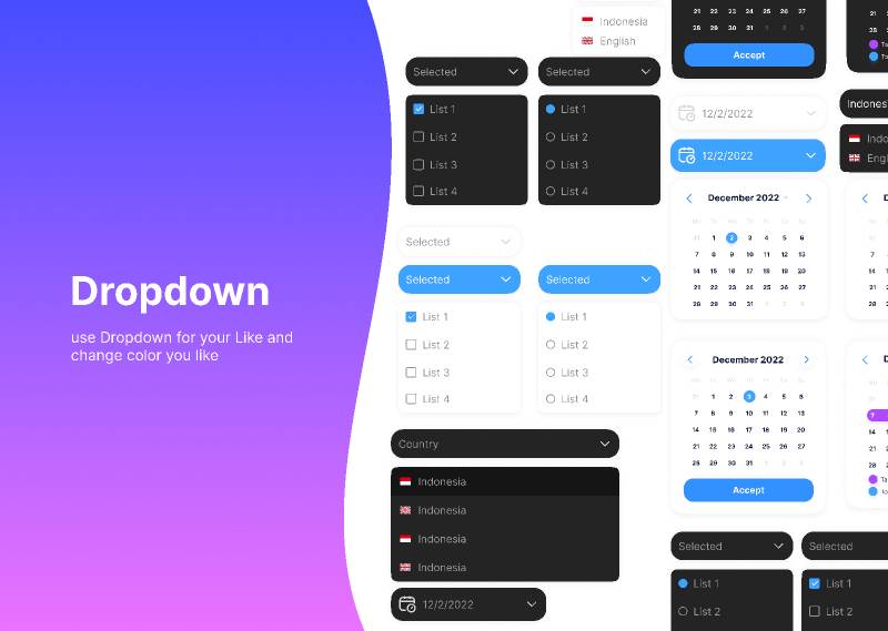 Dropdown Website Figma Ui Kit