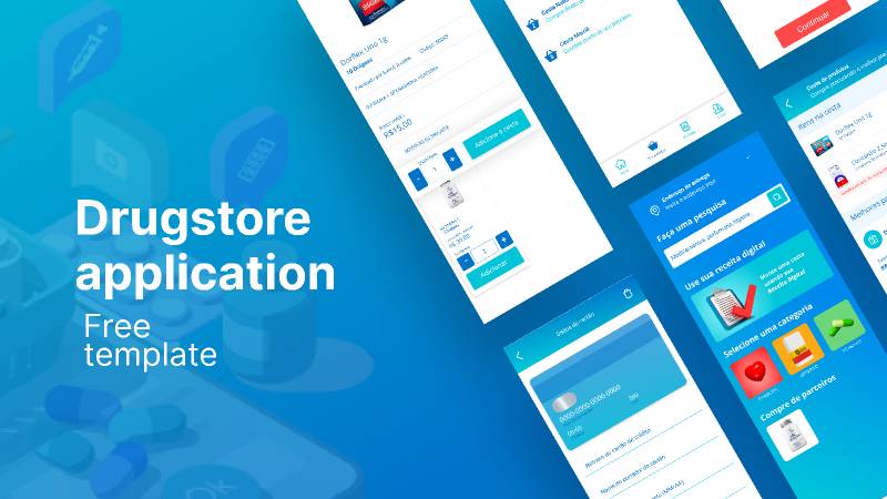 Drugstore application figma mobile free template