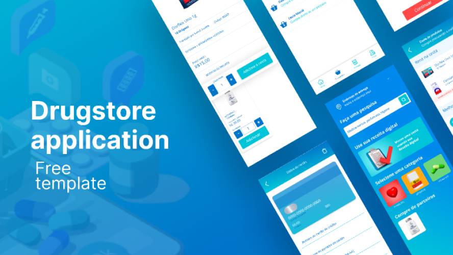 Drugstore application figma mobile free template