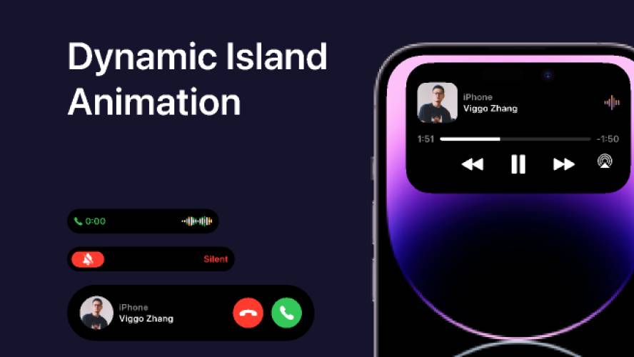 Dynamic Island Animation for iPhone 14 Pro Figma Ui Kit