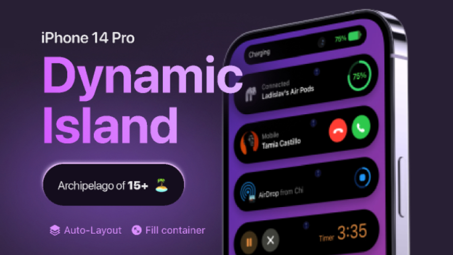 Dynamic Island iOS16 Figma Ui Kit