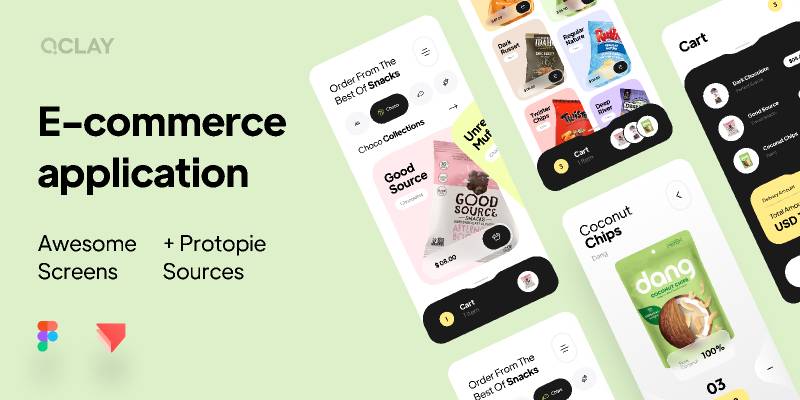 E-commerce app figma free mobile template