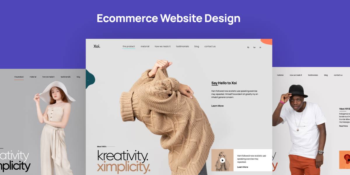 E-commerce Header Design for Portfolio Figma Template | UI4Free