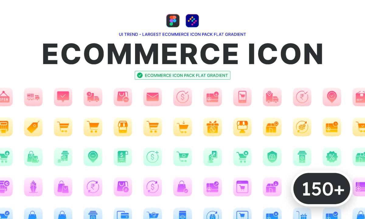 E-commerce Icon Pack Flat Gradient Figma Template