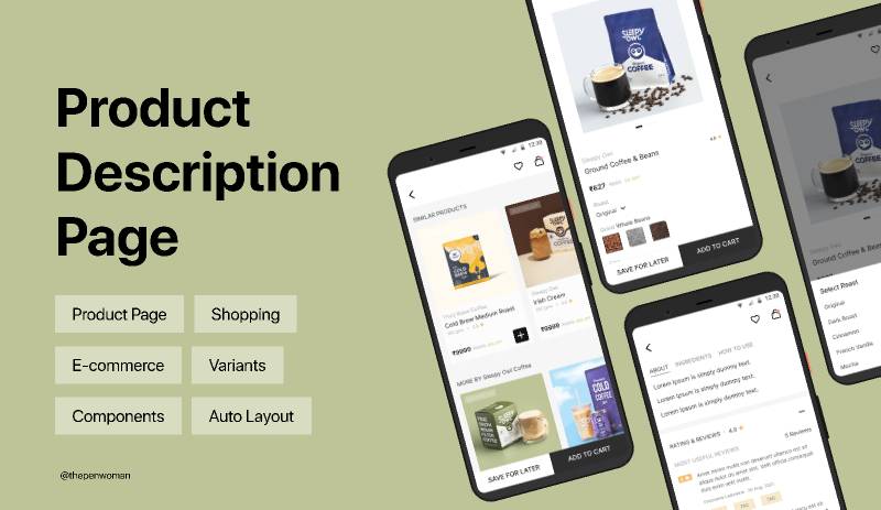 E-commerce Product Description Page Figma Mobile Template