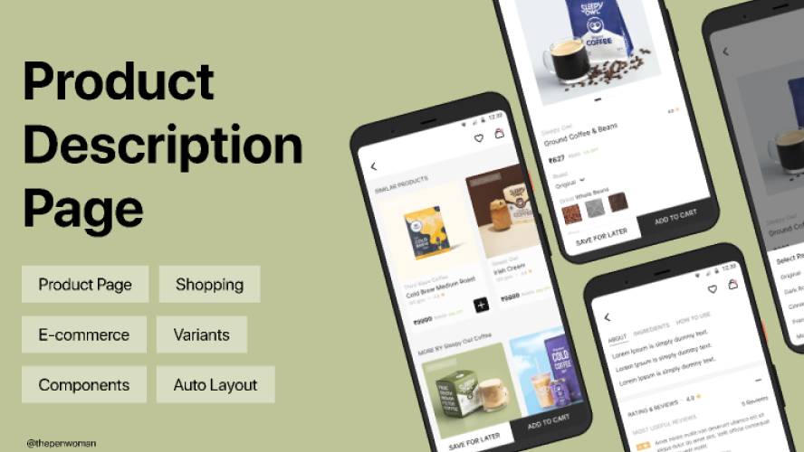 E-commerce Product Description Page Figma Mobile Template