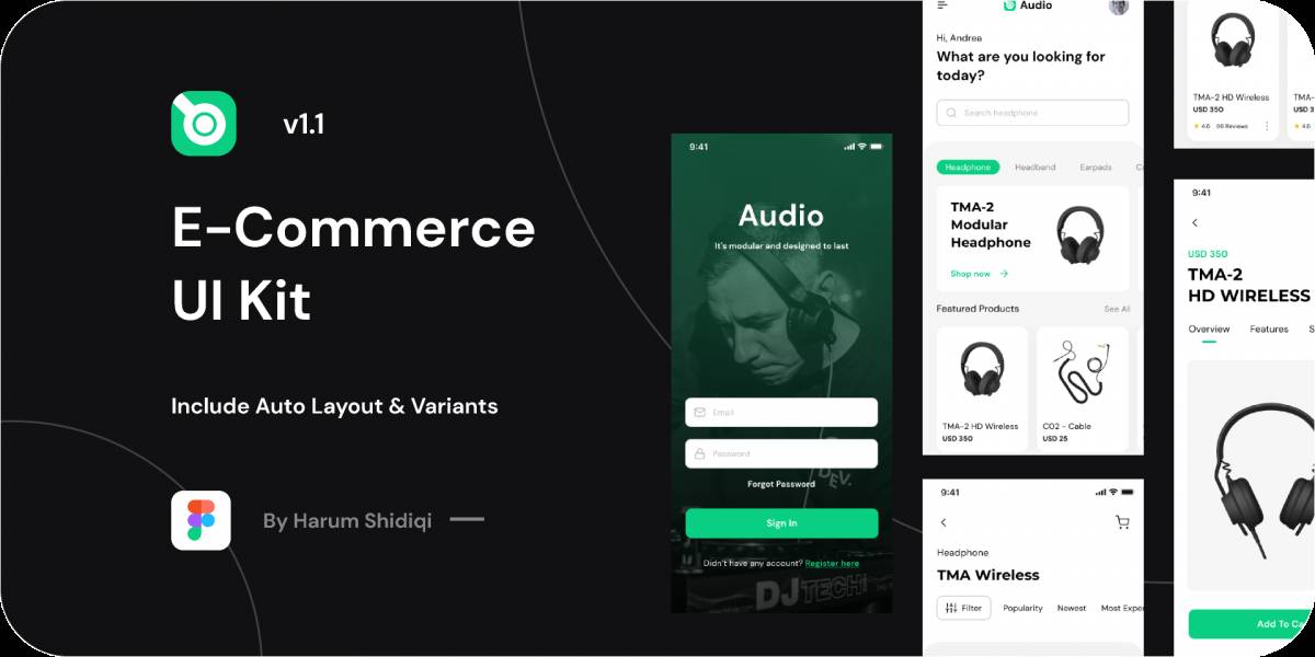 E-Commerce UI Kit Free (Figma template)