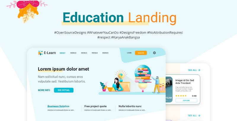 E-learning Education Landing Page Figma Website Template