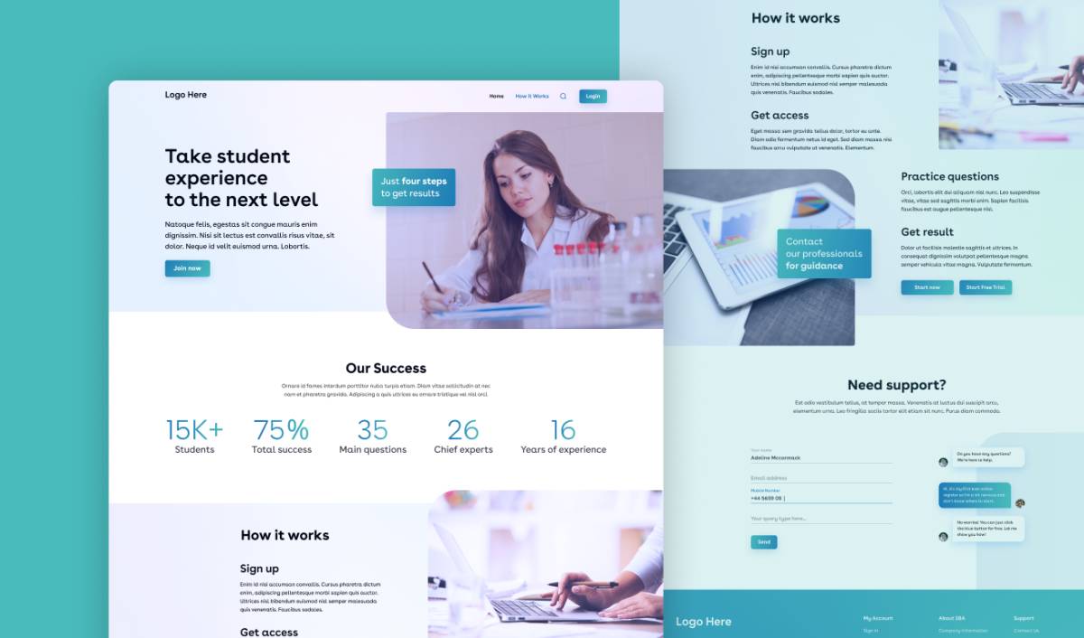 E-Learning Website Homepage Design Figma Website Template