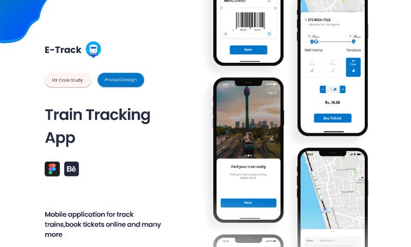 E-TRACK Railway Tracking App Figma Template