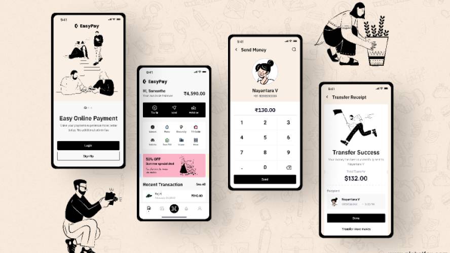 EasyPay E-Wallet Digital Payment App Figma Template