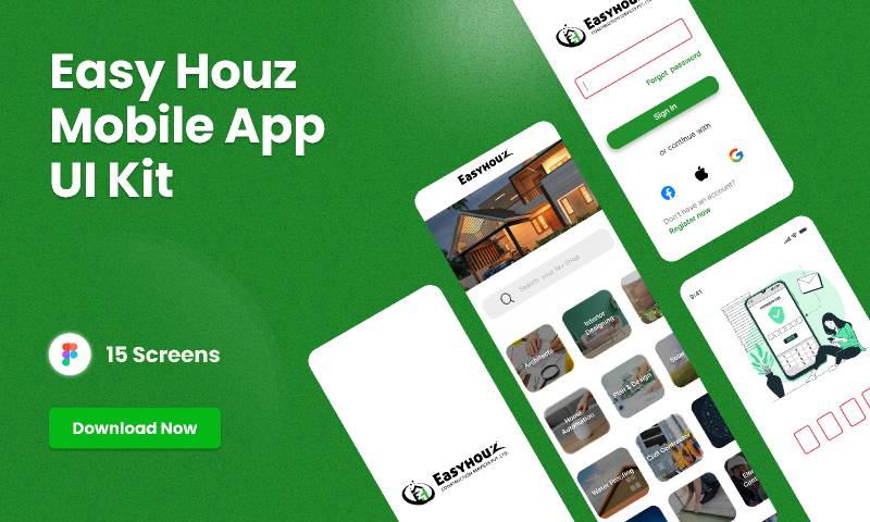 EazyHouz Builder App - Figma Mobile Template