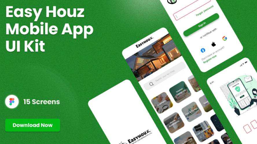 EazyHouz Builder App - Figma Mobile Template