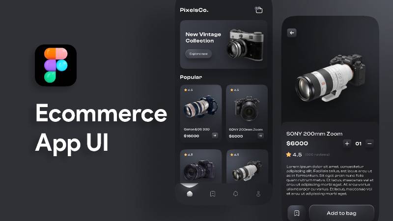 Ecommerce App UI Design Figma Mobile Template