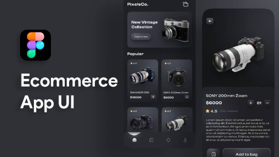 Ecommerce App UI Design Figma Mobile Template