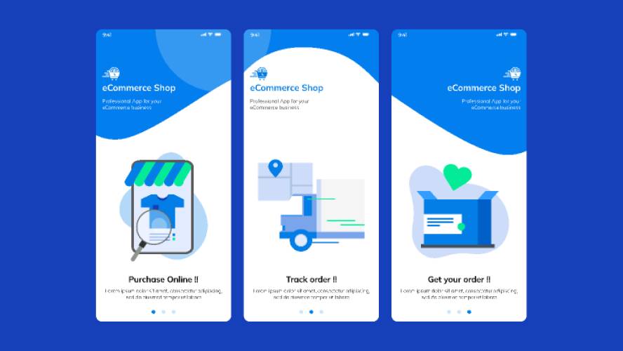 eCommerce Onboarding Screens Figma Mobile Template