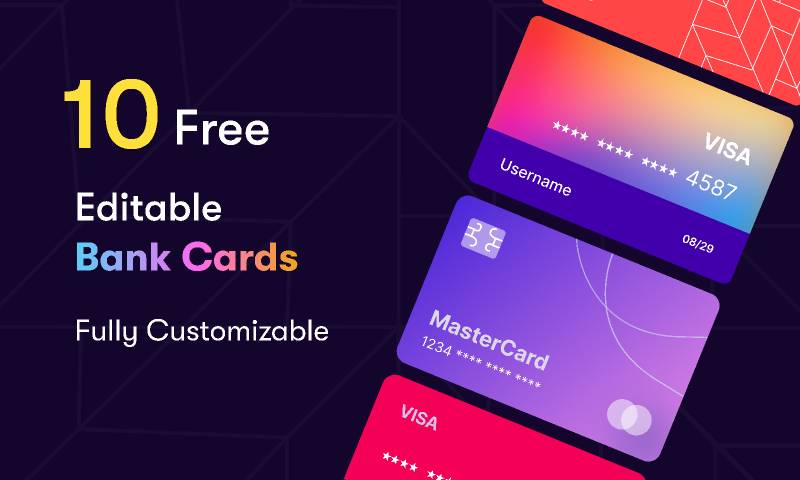 Editable bank cards pack figma ui kit