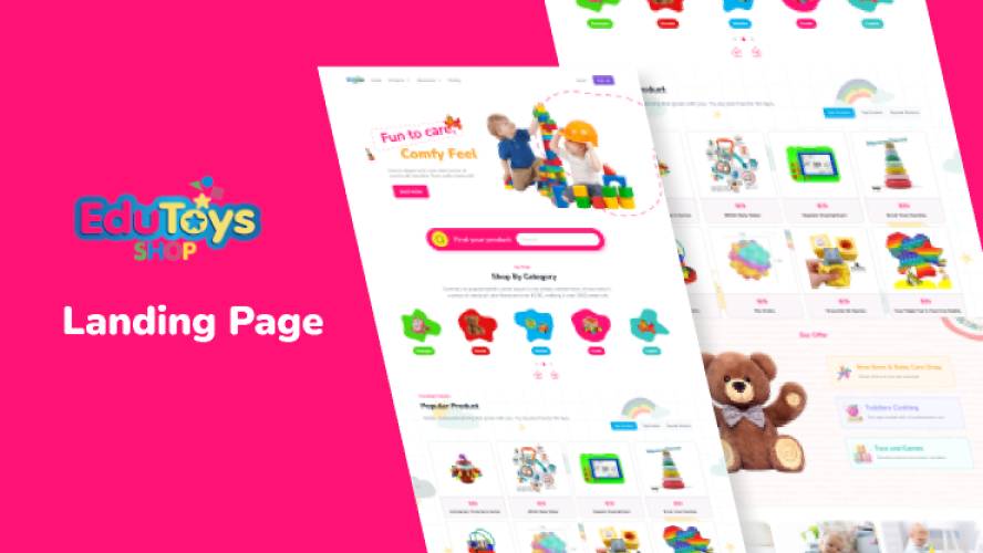 Edu Toys Landing page - Figma Free Website Template