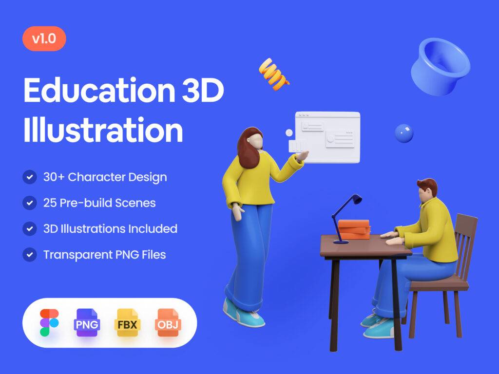 Education & Online Learning 3D Illustration Pack