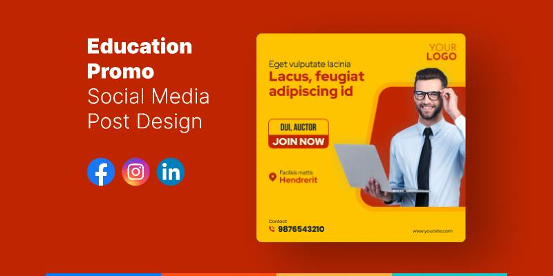 Education Promo Social Media Post Design Figma Banner Template