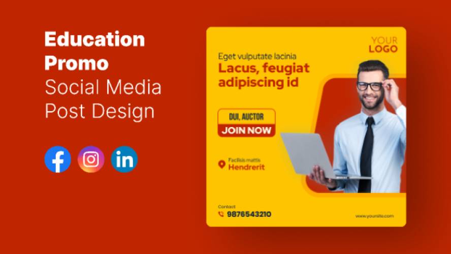 Education Promo Social Media Post Design Figma Banner Template