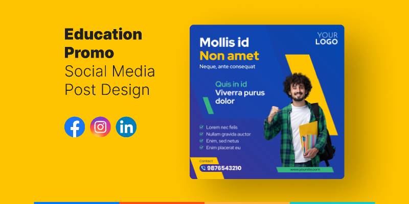 Education Promo Social Media Post Design Figma Template