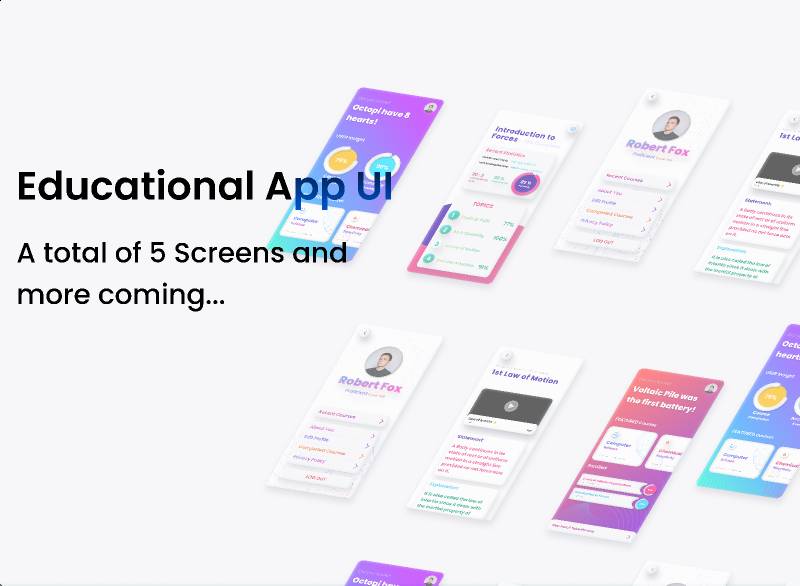 Educational App UI figma mobile app