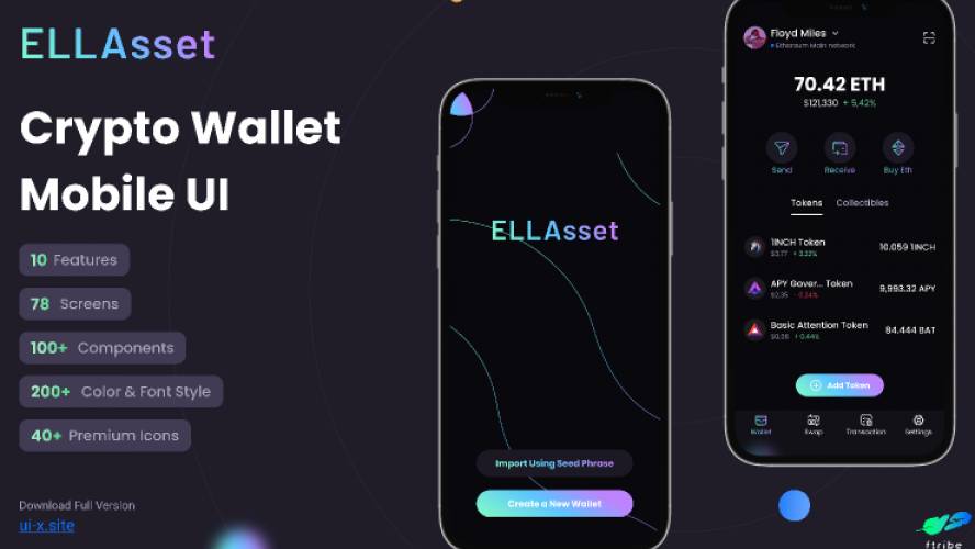 ELLAsset - Crypto Wallet Mobile UI figma