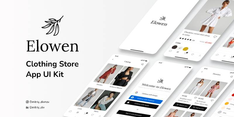 Elowen - Clothing Store App UI Kit Figma Template