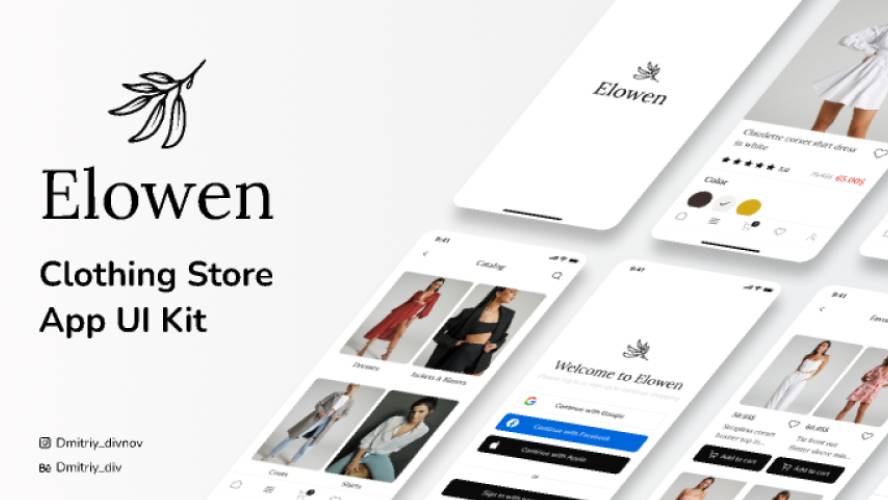 Elowen - Clothing Store App UI Kit Figma Template