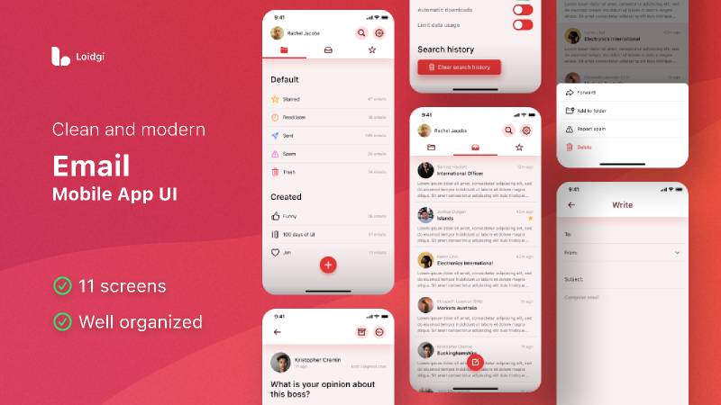 Email Mobile App Figma Ui Kit