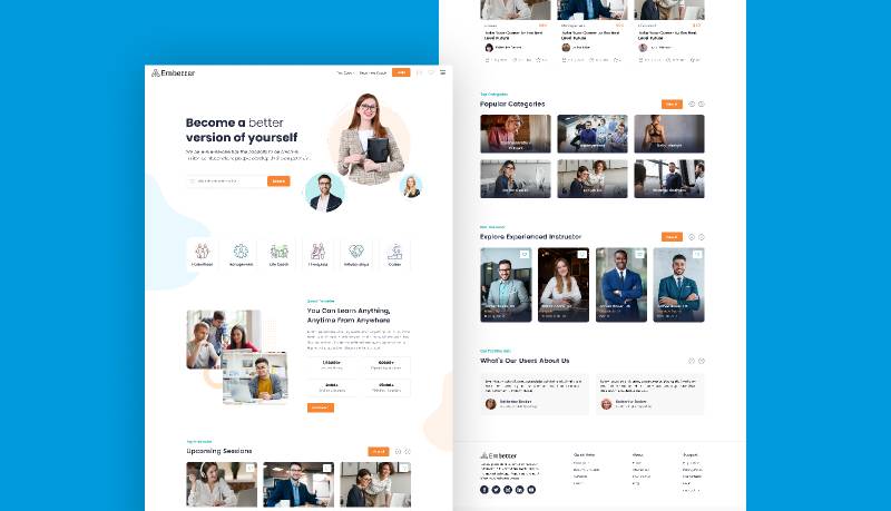 Embetter Course Online Figma Website Template