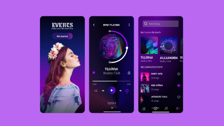 EvaStream Figma Music Mobile Template