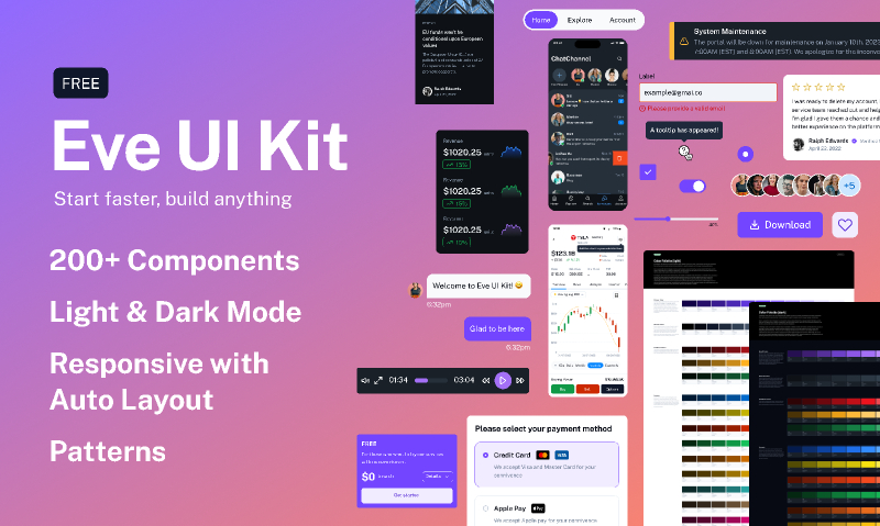 Eve Free Figma UI Kit