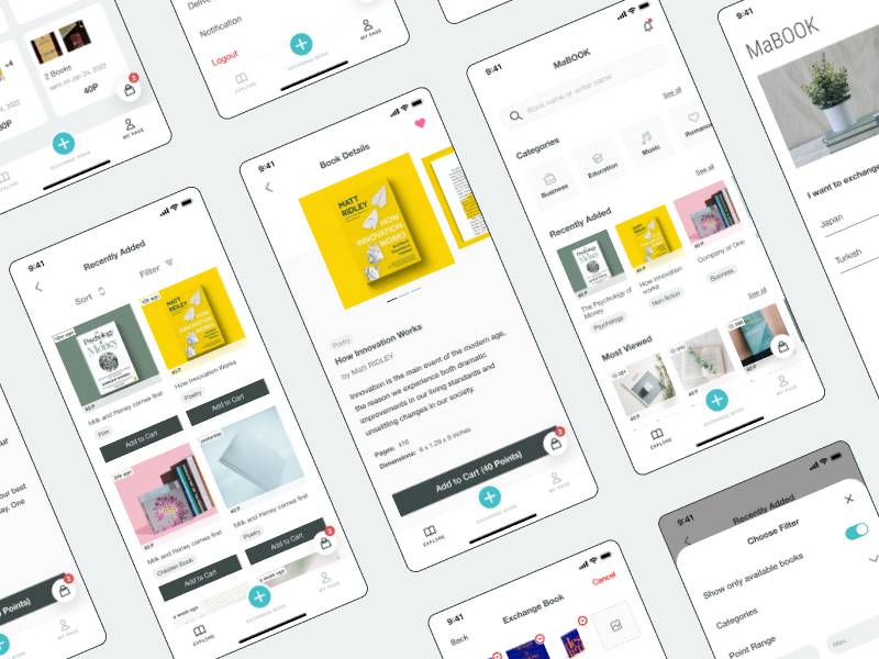 Exchange Books iOS App Figma Mobile Template