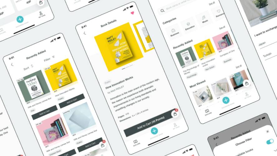 Exchange Books iOS App Figma Mobile Template