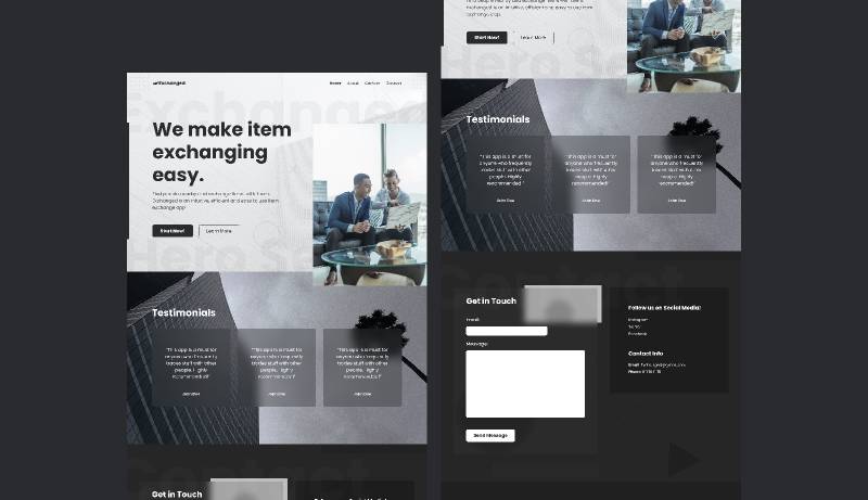 Exchanged-Landing Page Figma Website Template