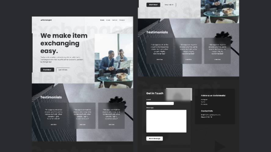 Exchanged-Landing Page Figma Website Template