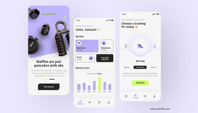 Exergize - Fitness App Figma Mobile Template