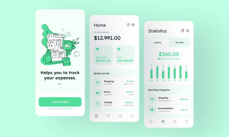 Expense Tracker App Figma Mobile Template