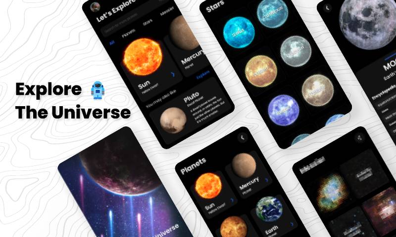 Explore The Universe Figma Mobile Template