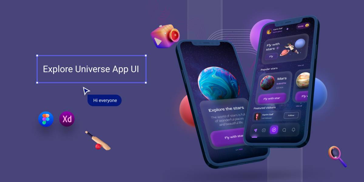 Explore Universe App UI Figma design