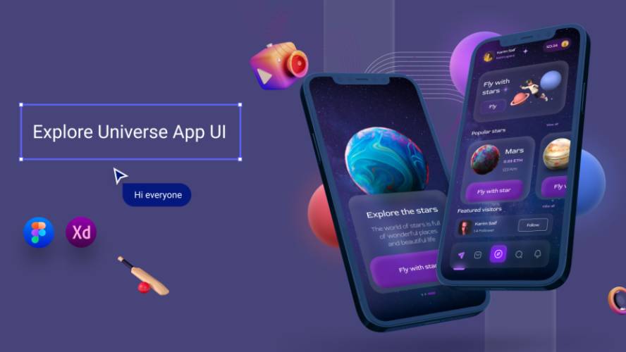 Explore Universe App UI Figma design