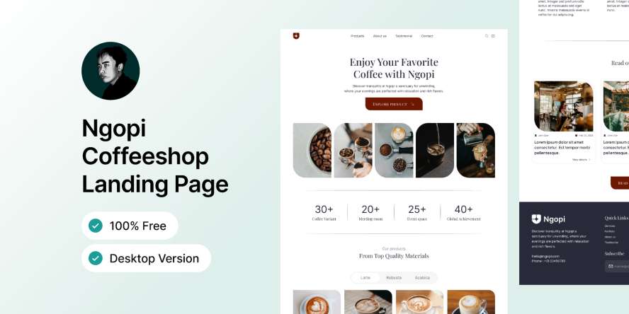 Coffeshop Landing Page - Ngopi Web Design