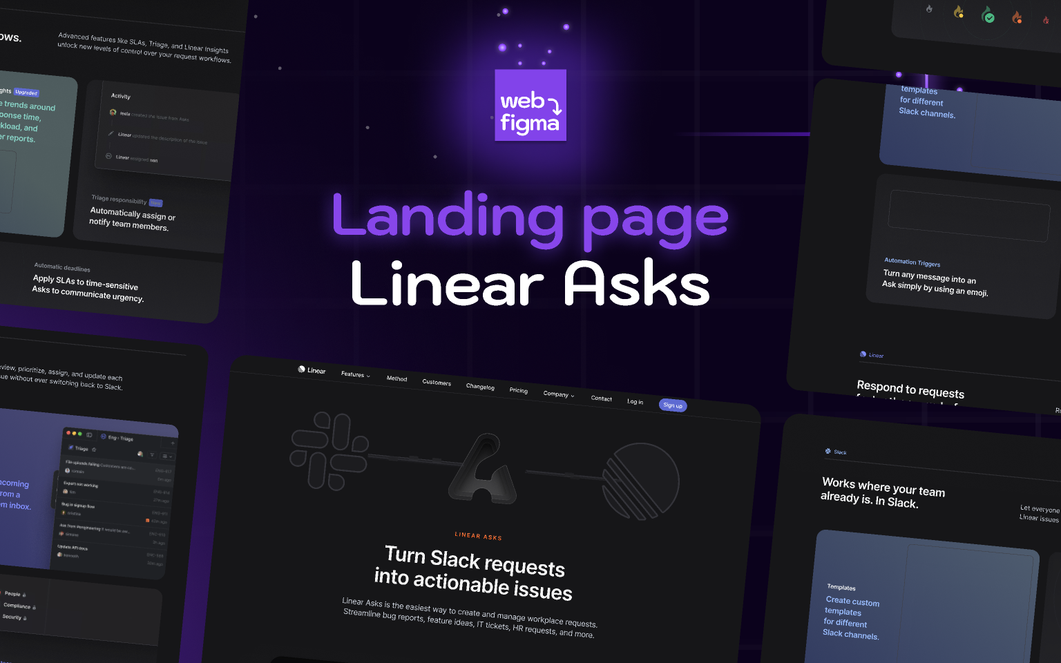 Linear Asks — Landing Page UI — Web to Figma