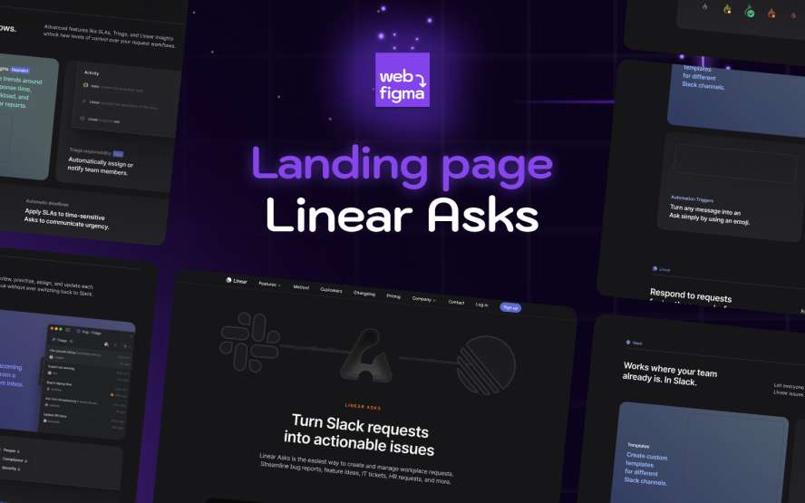 Linear Asks — Landing Page UI — Web to Figma