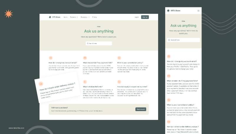 FAQ Page - NFX Store Figma Website Template