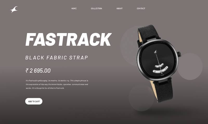 FasTrack Watch Website Header Figma Template