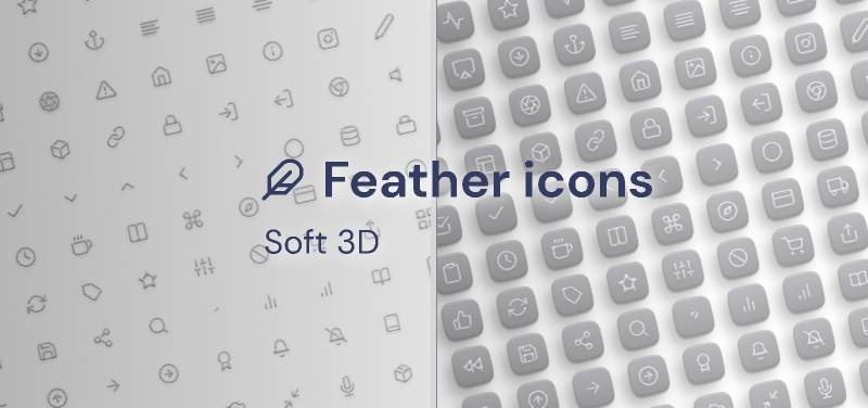 Feather Soft 3D Icons Figma Free Download